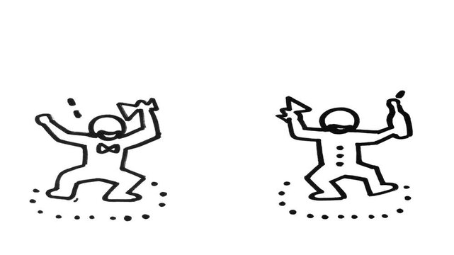 simple cartoon animation celebrating Party