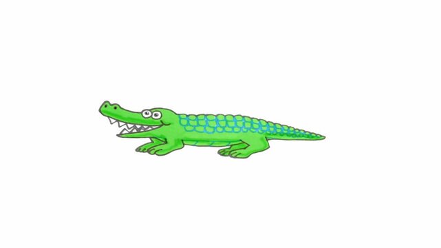 crocodile cartoon animated drawings over white