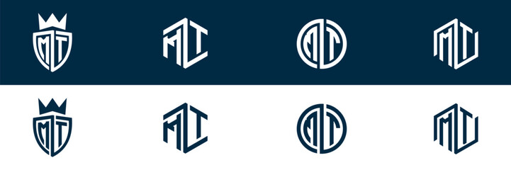 MT TM letter logo set design