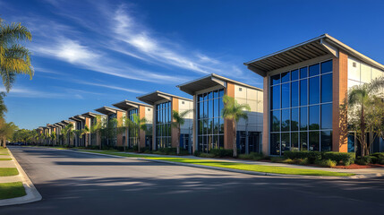 Obraz premium Modern Office Park Sunlight Architecture