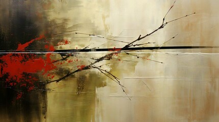 Vintage Grunge Abstract Texture of Aged Tree Branches in Snowy Landscape