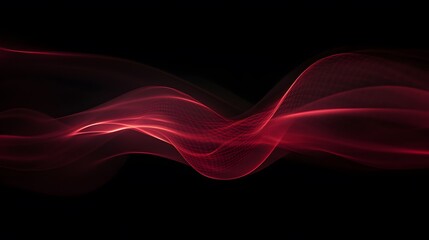 Abstract Red Wave Digital Art Design
