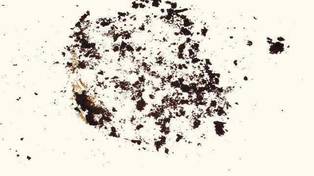 Eating a dark chocolate cake in stop motion animation