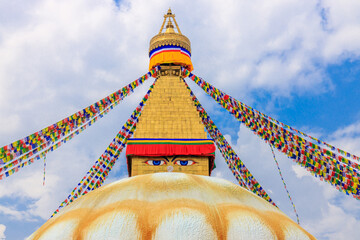 Kathmandu Buddhist stupa Boudhanath. Large spherical stupa in the capital of Nepal UNESCO World...
