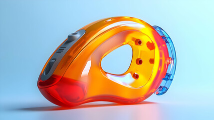 Abstract 3D Render of Orange Device