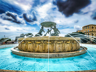 Triton Fountain in Valletta, Malta