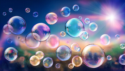 Wallpaper full of soap bubbles