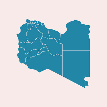 recommend clip art: libya map with regions isolated on white background. Map of libya. Vector illustration Africa