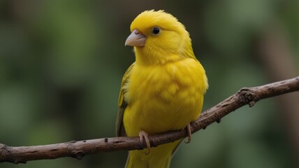 Yellow bird perched on a branch. (1)
