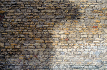 Architectural detail of a brick wall