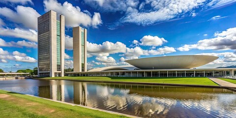 Esplanade of ministers and national congress in Brasilia , Brazil, government, politics, architecture, landmark, modern