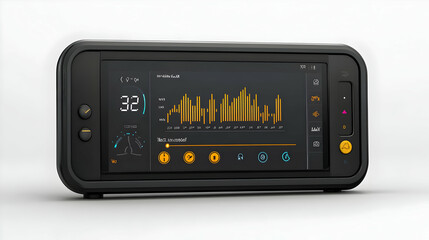 3D Render of a Futuristic Black Smart Device