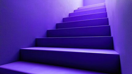 Obraz premium A simple yet striking image of a purple staircase, symbolizing growth, progress, and reaching new heights.