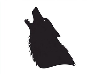 A striking silhouette of a howling wolf, embodying strength and wilderness.