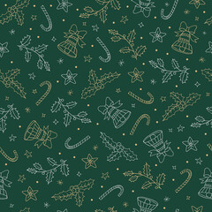 Winter illustration from Christmas tree decor. Can be used to create patterns, covers, backgrounds, cards and more.