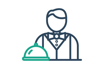 Waiter icon. line icon style. icon related to meal. restaurant elements vector illustration