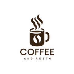 Coffee and restaurant logo design template