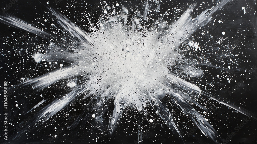 Aufkleber white starburst particles create an explosion effect against a dark background showcasing dynamic mo