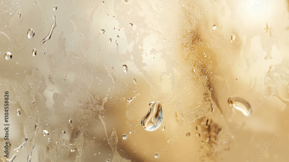Aufkleber soft glass texture with water droplets and warm tones creating a blurred background effect