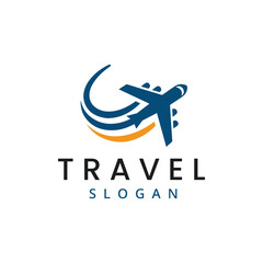 Travel business logo flying plane in logo Template © Adiyatma