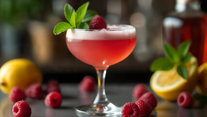 Clover Club Cocktail in a Coupe Glass
