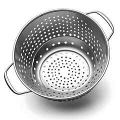 Colander steel selver color kitchen instruments tools more styel transparent or white background  image