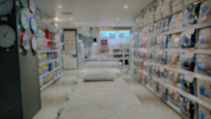 Beautiful defocused background of a housewares store in a mall