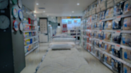 Fototapeta premium Beautiful defocused background of a housewares store in a mall