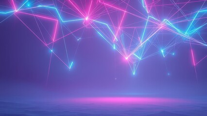 Fototapeta premium Abstract digital background with glowing lines and geometric shapes, interface, futuristic, abstract