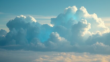 Abstract representation of cloud technology integrating artificial intelligence, network, futuristic, innovation