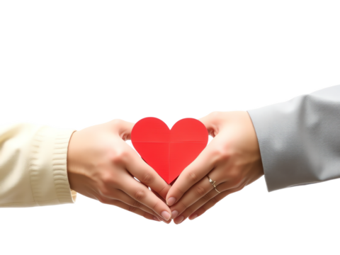 couple hands holding heart isolated on transparent background - Powered by Adobe
