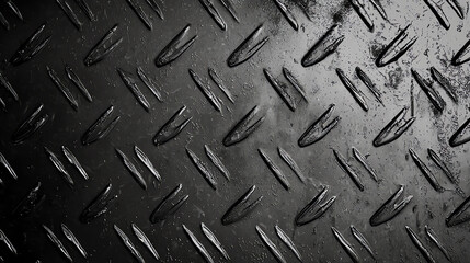 Plate steel texture on gray metallic surface with raised patterns and shadows