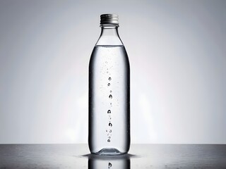 bottle of water with a glassbottle with water