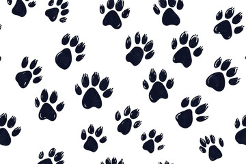 Fototapeta premium Paw vector animal tracks ideal for prints and patterns.