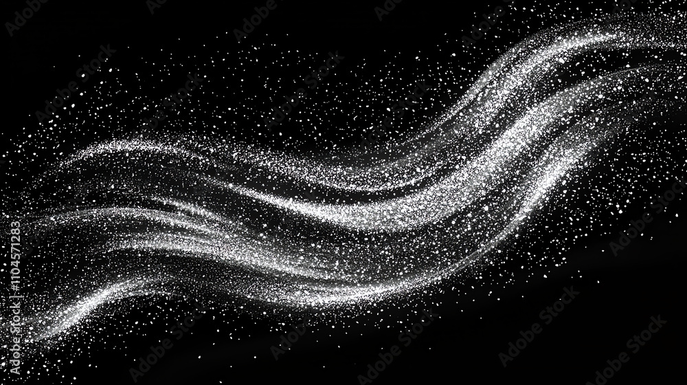Aufkleber swirl of silver glitter particles creating a mesmerizing effect on a dark background