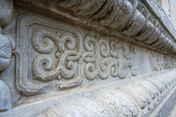 Sumeru throne in the wall of the Wisdom-Sea Temple, The Liangless Buddha Temple at the top of Wanshou Mountain in Summer Palace in Beijing.