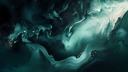 Smoke background with deep, emerald green smoke creating a mystical effect. Mystical. Illustration