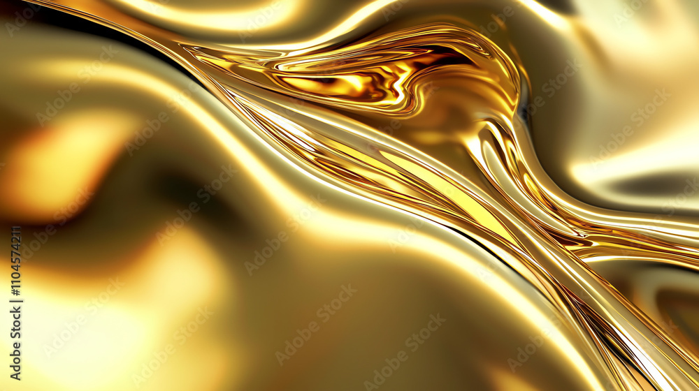 Aufkleber crinkled foil texture in vibrant gold background reflecting light and creating dynamic patterns
