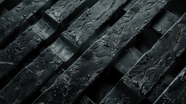 Dark, wet wooden planks, textured surface.