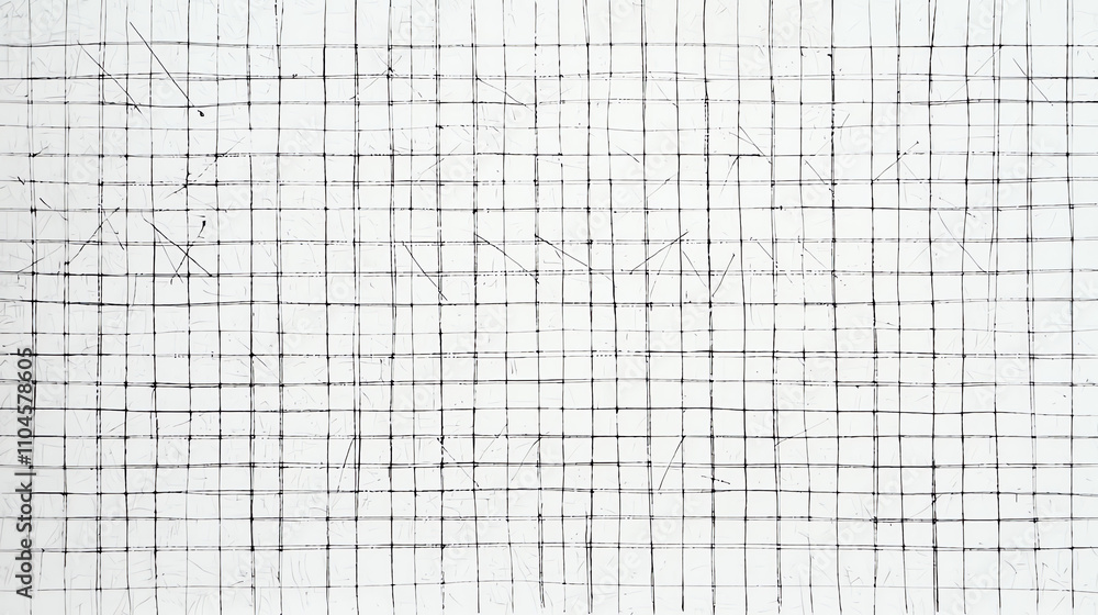 Poster monochromatic white grid pattern showcasing intricate details and textures on a flat surface