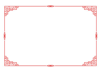 中華風の装飾フレーム、背景素材