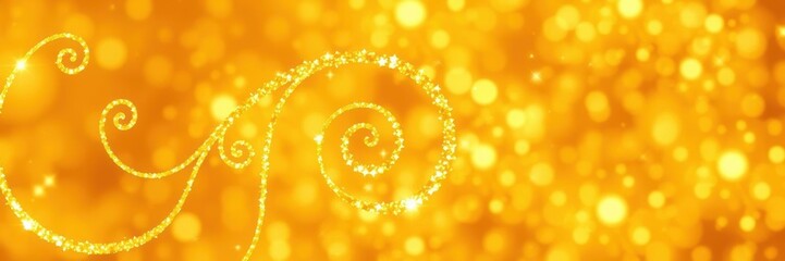 Gold glittery swirl with shiny texture, perfect for holiday backgrounds or luxury designs, decoration, gold