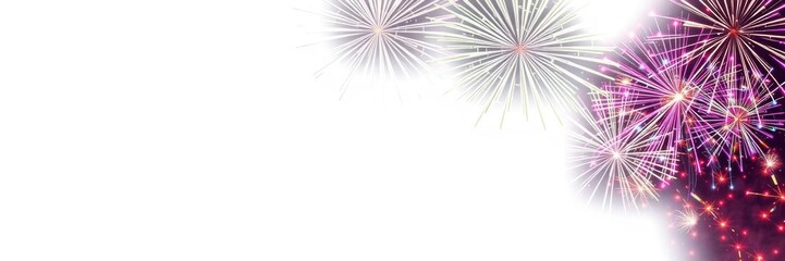 Colorful fireworks illuminating the sky in celebration of a joyous occasion, with vibrant hues and twinkling lights, excitement, event