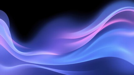 Fototapeta premium Flowing abstract wave design in soft, pastel colors on a black background, desktop, abstract