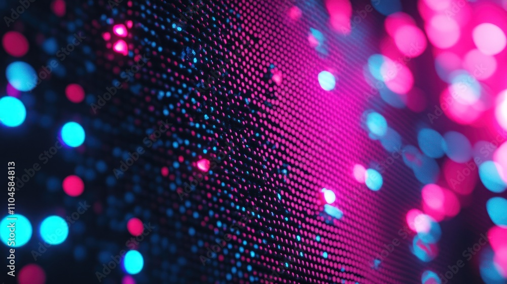 Poster a vibrant abstract background featuring colorful dots and light patterns.