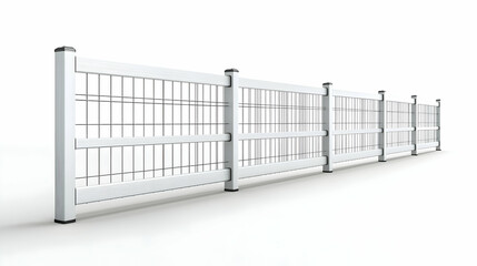 White Aluminum Fence with Wire Mesh, Modern Security and Design