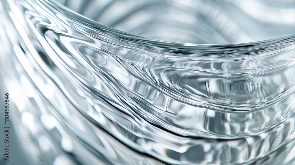 Aufkleber glass texture with distortion patterns on clear background in a light setting