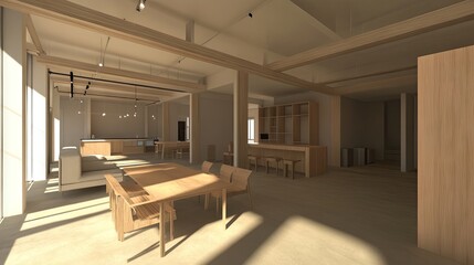 Modern Minimalist Interior Design of Bright Open Concept Space