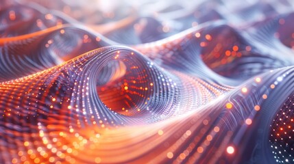 Abstract glowing wave data.