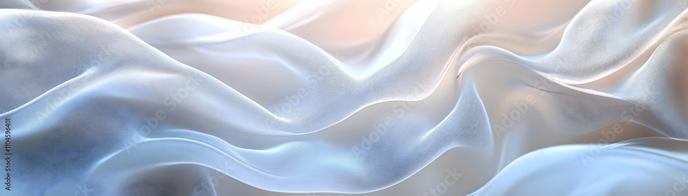 Poster abstract background, soft, flowing fabric in pastel hues, creating an elegant and serene visual disp
